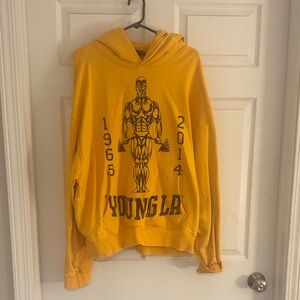 YoungLA Bright Yellow Graphic Pullover Hoodie